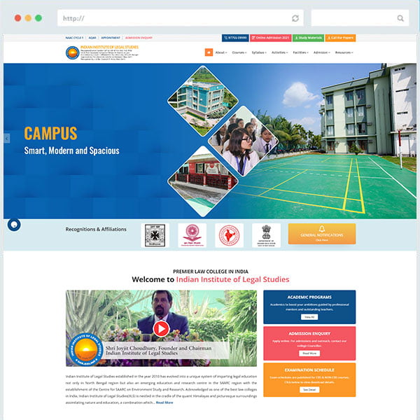Indian Institute of Legal Studies Website Design