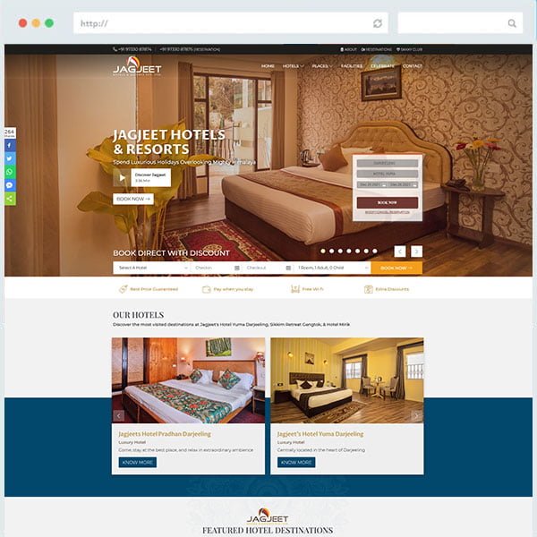 Jagjeet Hotels Website Design