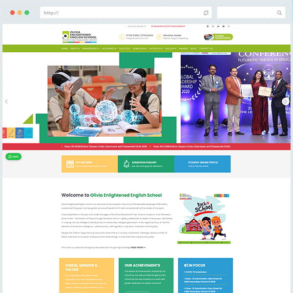 Olivia School Website Design