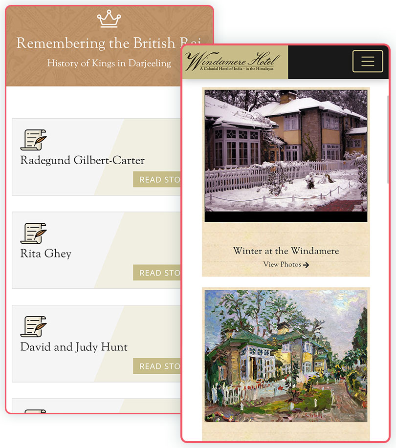 Windamere Hotel Website Screenshot 4