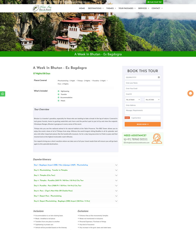 Lets See Tour & Travels Website Screenshot 3