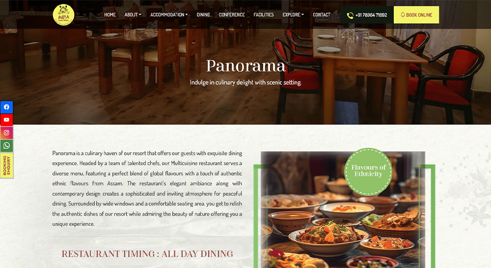 Musa Jungle Retreat Website Screenshot 2