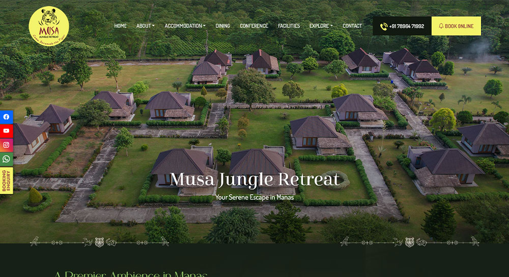 Musa Jungle Retreat Website Screenshot 5
