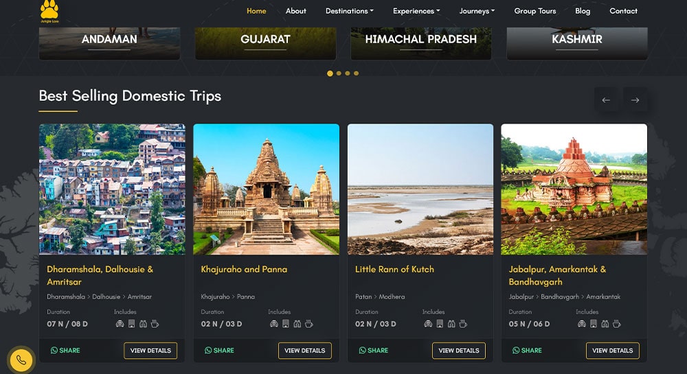 Jungle Lore Website Screenshot 5