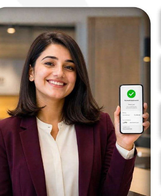 Successful payment confirmation shown on a phone